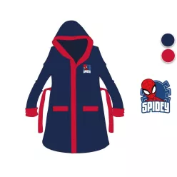 Spiderman hooded cotton bathrobe for kids