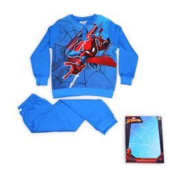   Winter cotton children's pajamas - Spiderman - navy blue - 134
