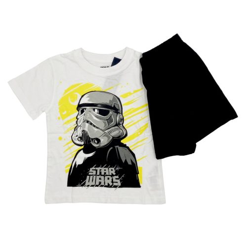 Star Wars gyerek rövidujjú pamut pizsama - Fekete/Fehér