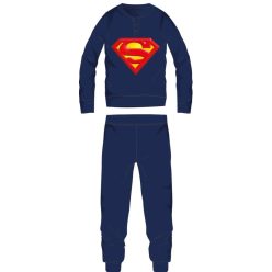   Superman férfi vékony pamut pizsama - jersey pizsama - sötétkék