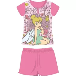   Disney Tinkerbell summer short sleeve kids cotton pajamas - jersey pajamas - pink