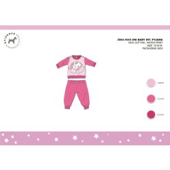 Winter interlock cotton baby pajamas - Unicorn - pink - 80