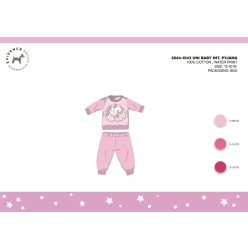   Winter interlock cotton baby pajamas - Unicorn - light pink - 92