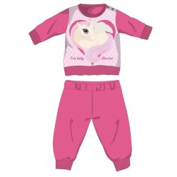   Unicorn winter cotton baby pajamas - interlock pajamas - pink - 86