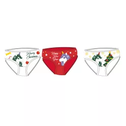 Unicorn Christmas girl panties - 3-piece cotton panties