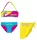 Unicorn swimsuit set - bikini+skirt for girls - pink-turquoise-yellow - 98