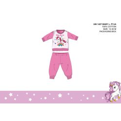   Unicorn baby pajamas - jersey cotton pajamas - rose pink - 86