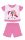 Unicorn summer short sleeve baby pajamas - cotton jersey pajamas - rose pink - 92