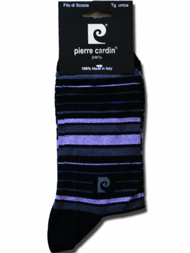 Men's mercerized dress socks - cotton ankle socks - 41-45 - striped - Pierre Cardin