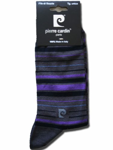 Men's mercerized dress socks - cotton ankle socks - 41-45 - striped - Pierre Cardin