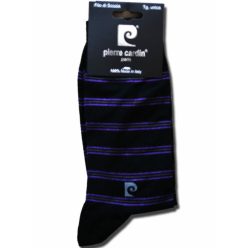   Férfi mercerizált öltönyzokni - pamut bokazokni - 41-45 - csíkos - Pierre Cardin