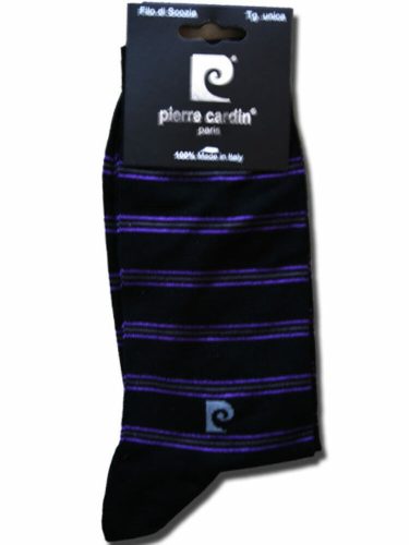 Men's mercerized dress socks - cotton ankle socks - 41-45 - striped - Pierre Cardin